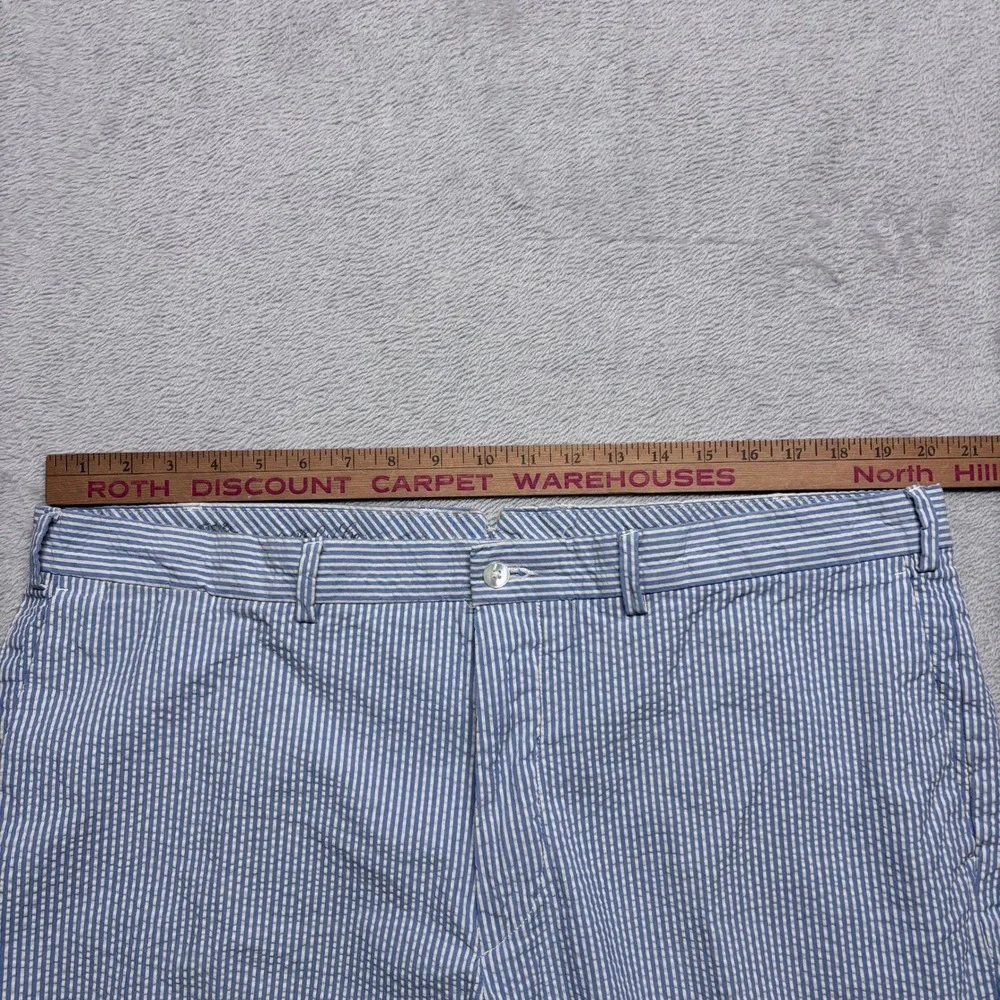 Polo Ralph Lauren Preston Fit Seersucker Pants Mens 40x30 Blue White Striped